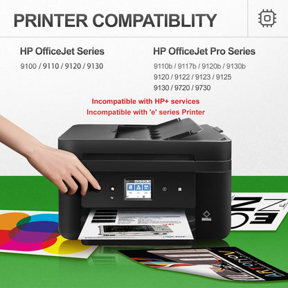 936 936e Ink Cartridges Compatible with HP - High-Yield Printer Ink Cartridge with Chip for HP OfficeJet Pro 9110b 9125e 9735e Printers (4-Pack)