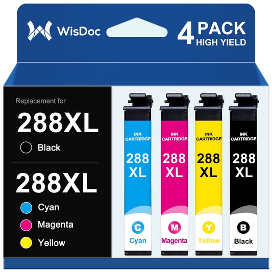 288XL Ink Cartridges for Epson Ink 288 288 XL Ink Combo Pack T288XL Compatible with Expression Home XP-440 XP-430 XP-446 XP-330 XP-340 XP-434 Printers (4 Pack)
