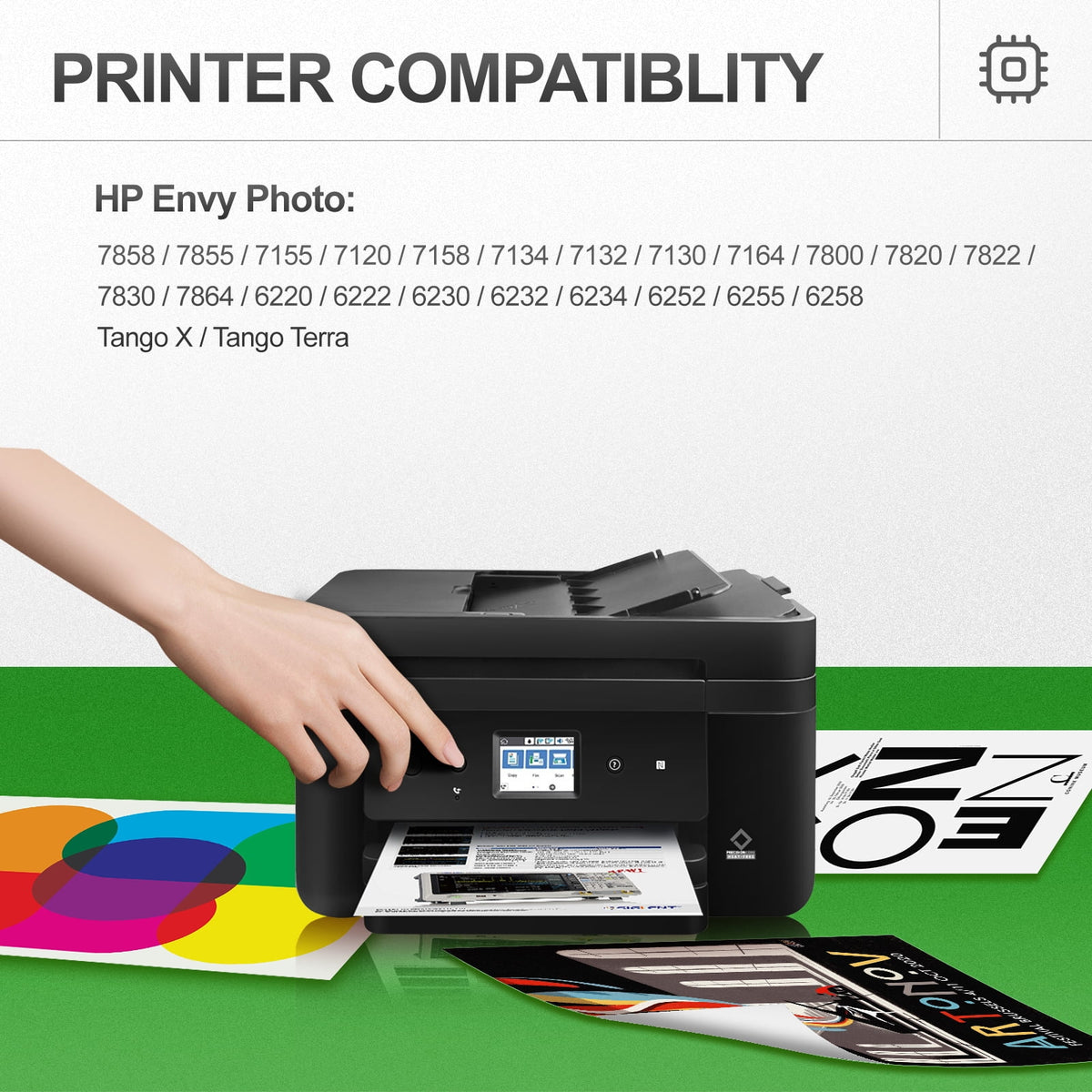 64XL Ink Cartridge Combo Pack Compatible for HP 64 Ink Cartridges for HP Envy Photo 7855 7858 7155 6255 7120 7158 7950e Tango Series Printer (Black,Tri-Color)