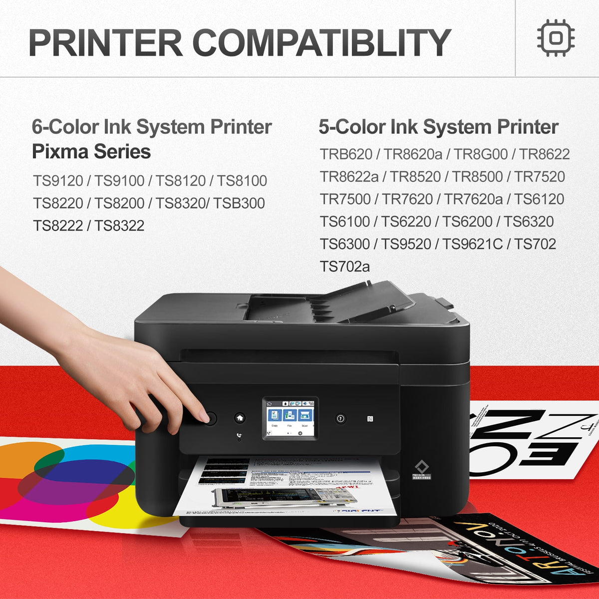 PGI-280XXL CLI-281XXL for Canon 280 281 Ink Cartridges for Canon TR8620A Ink Cartridges TR8620 TR8520 TR8600 TS6120 TS9521C Printer(5PK)