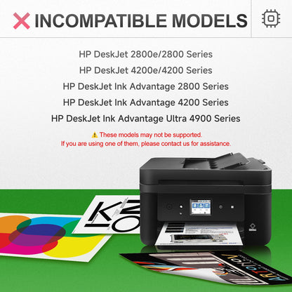 67xl 67 Ink Cartridge 2 Pack Compatible for HP 67XL 67 Ink Cartridge for HP DeskJet 2742e 2752e 2755e (Black,Tri-Color)