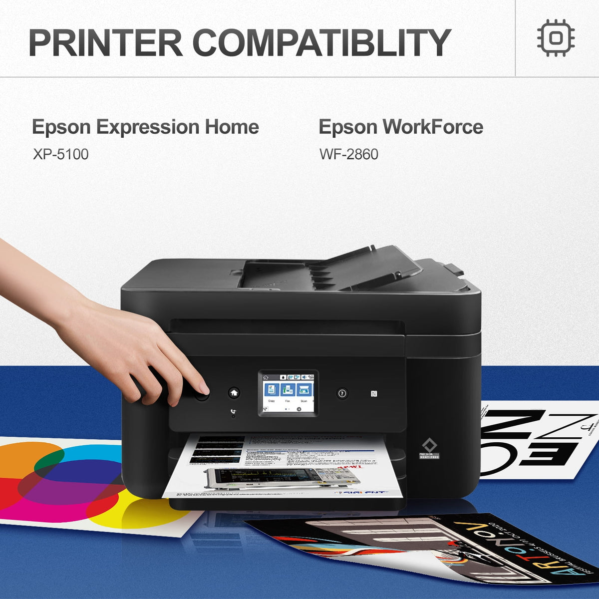 202XL Ink Cartridge for Epson XP-5100 WF-2860 Compatible with Epson Printer (2 Black, 1 Cyan, 1 Magenta, 1 Yellow, 5 Pack)