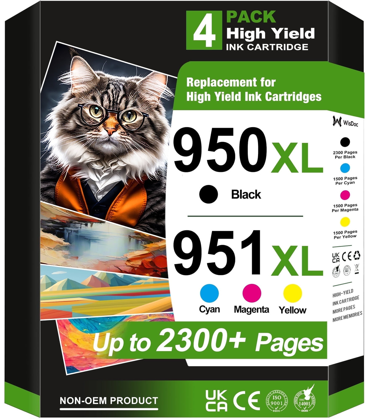 950xl 951xl Combo Pack Compatible for HP 950xl and 951xl Ink Cartridges for HP Officejet Pro 8610 8600 8615 8620 8625 8630 8640 8660 8100 276DW 251DW (Black, Cyan, Magenta, Yellow)