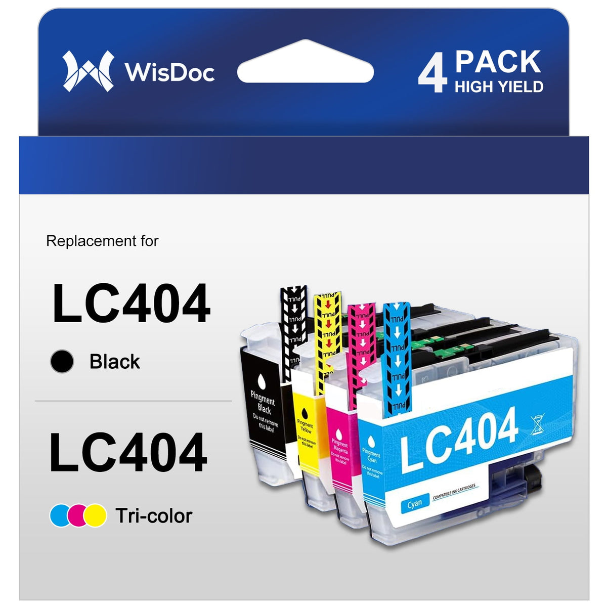 LC404 Ink Cartridge for Brother LC404 LC-404 ink for Brother MFC-J1205W MFC-J1215W MFC-J1205W Printer (Black Cyan Magenta Yellow, 4 Pack)