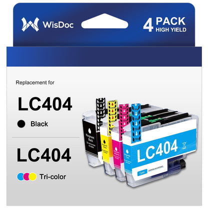 LC404 Ink Cartridge for Brother LC404 LC-404 ink for Brother MFC-J1205W MFC-J1215W MFC-J1205W Printer (Black Cyan Magenta Yellow, 4 Pack)