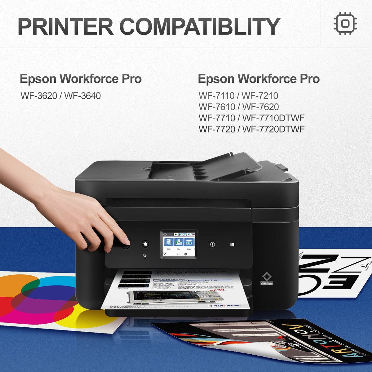 252 252XL Ink Cartridge for Epson Workforce WF-7620 WF-7710 WF-3640 WF-3630 WF-3620 WF-7610 WF-7110 Compatible with Epson Printer (Black Cyan Magenta Yellow,5-Pack)