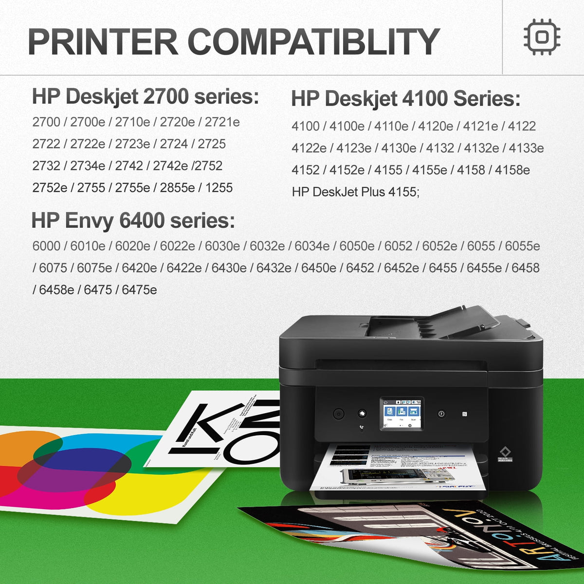 67xl 67 Ink Cartridge 2 Pack Compatible for HP 67XL 67 Ink Cartridge for HP DeskJet 2742e 2752e 2755e (Black,Tri-Color)