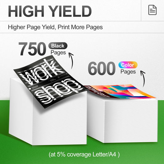 67xl 67 Ink Cartridge 2 Pack Compatible for HP 67XL 67 Ink Cartridge for HP DeskJet 2742e 2752e 2755e (Black,Tri-Color)