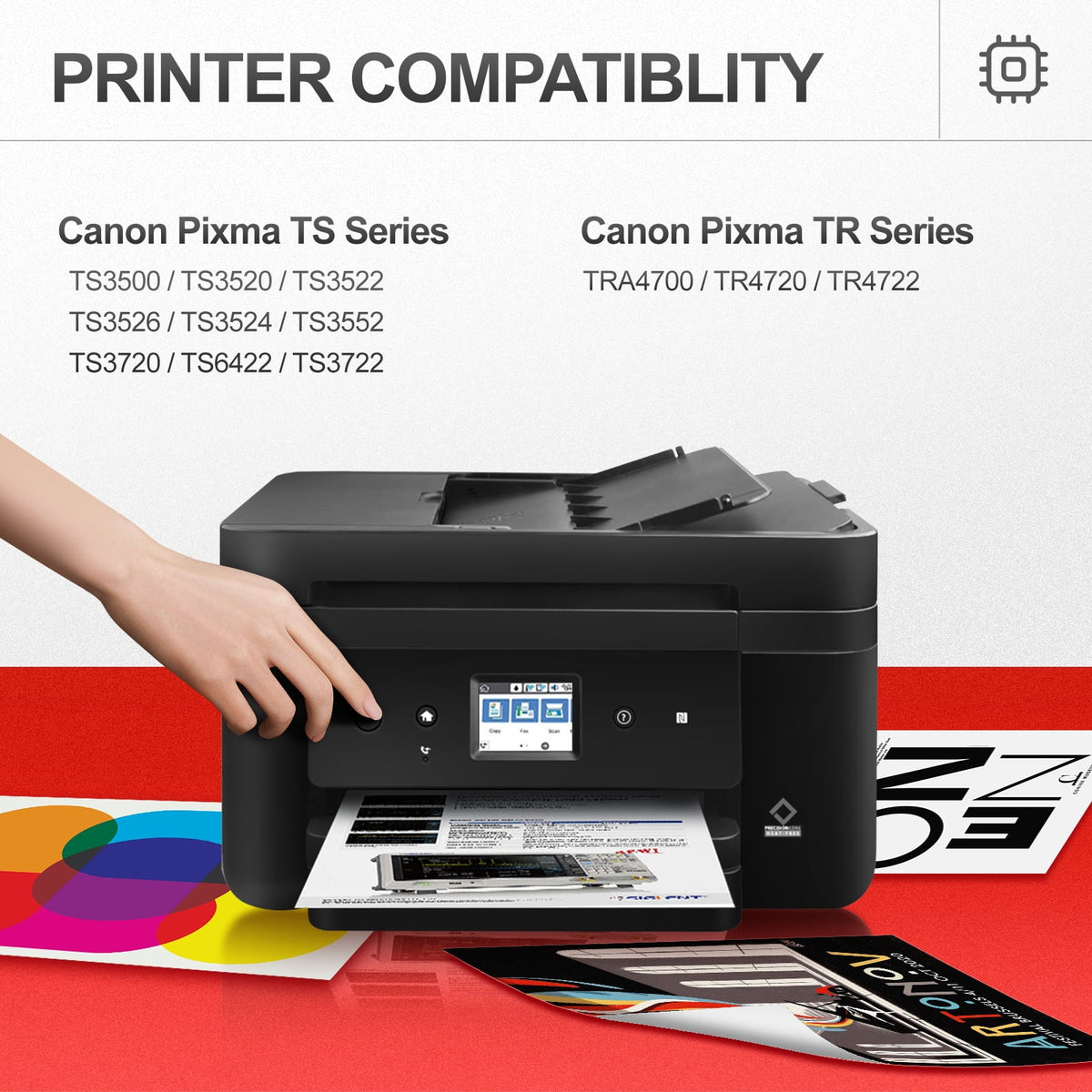 275XL Ink Cartridges for Canon Ink 275 and 276 for Pixma TS3522 TS3520 TS3500 TR4722 TR4720 TR4700 (Black, Tri-Color)